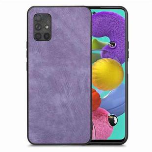 For Samsung Galaxy A51 4G Vintage Leather PC Back Cover Phone Case(Purple)