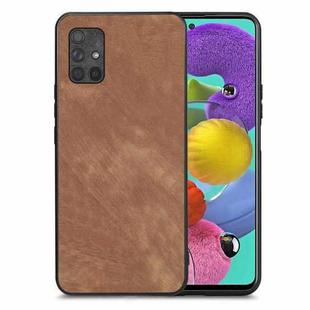For Samsung Galaxy A51 4G Vintage Leather PC Back Cover Phone Case(Brown)