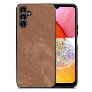 For Samsung Galaxy A14 4G/5G Vintage Leather PC Back Cover Phone Case(Brown)