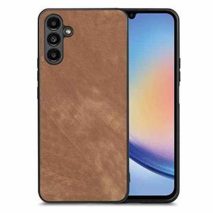 For Samsung Galaxy A34 5G Vintage Leather PC Back Cover Phone Case(Brown)