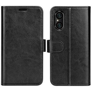 For Sony Xperia 5 V R64 Texture Horizontal Flip Leather Phone Case(Black)