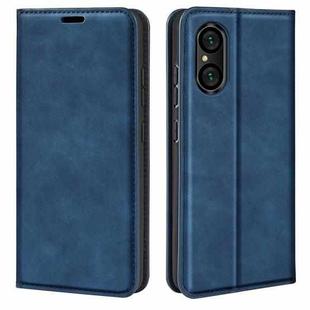 For Sony Xperia 5 V Retro-skin Magnetic Suction Leather Phone Case(Dark Blue)