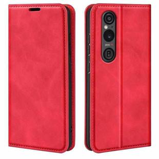 For Sony Xperia 1 VI Retro-skin Magnetic Suction Leather Phone Case(Red)