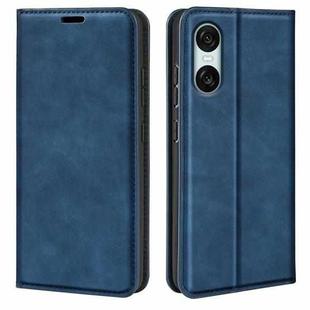 For Sony Xperia 10 VI Retro-skin Magnetic Suction Leather Phone Case(Dark Blue)