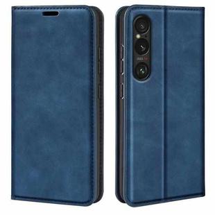 For Sony Xperia 1 VII Retro-skin Magnetic Suction Leather Phone Case(Dark Blue)