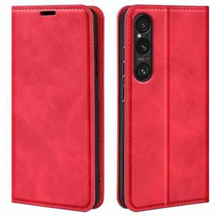 For Sony Xperia 1 VII Retro-skin Magnetic Suction Leather Phone Case(Red)