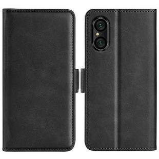 For Sony Xperia 5 V Dual-side Magnetic Buckle Horizontal Flip Leather Phone Case(Black)