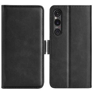 For Sony Xperia 1 VI Dual-side Magnetic Buckle Horizontal Flip Leather Phone Case(Black)