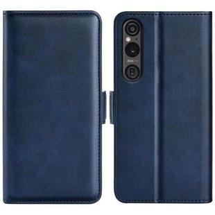 For Sony Xperia 1 VI Dual-side Magnetic Buckle Horizontal Flip Leather Phone Case(Dark Blue)