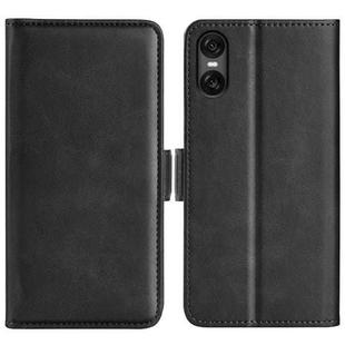 For Sony Xperia 10 VI Dual-side Magnetic Buckle Horizontal Flip Leather Phone Case(Black)