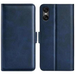 For Sony Xperia 10 VI Dual-side Magnetic Buckle Horizontal Flip Leather Phone Case(Dark Blue)