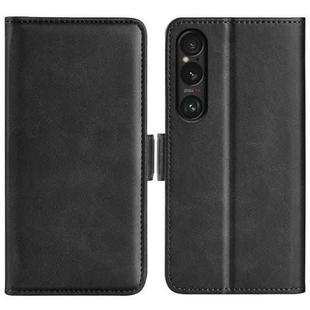 For Sony Xperia 1 VII Dual-side Magnetic Buckle Horizontal Flip Leather Phone Case(Black)
