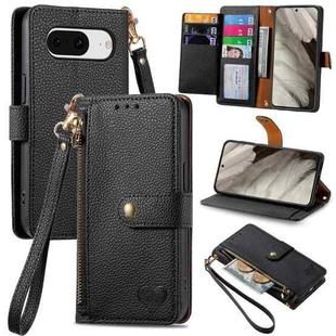 For Google Pixel 7 Love Zipper Lanyard Leather Phone Case(Black)