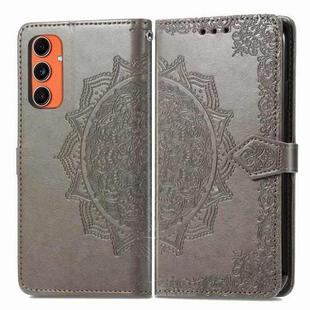 For Samsung Galaxy C55 Mandala Flower Embossed Leather Phone Case(Gray)