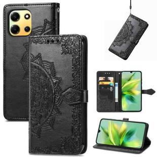 For infinix Note 30i Mandala Flower Embossed Leather Phone Case(Black)