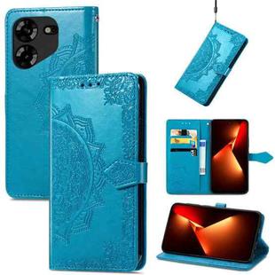 For Tecno Pova 5 4G Mandala Flower Embossed Leather Phone Case(Blue)