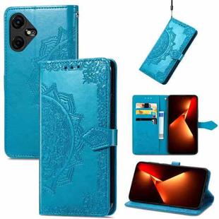 For Tecno Pova Neo 3 Mandala Flower Embossed Leather Phone Case(Blue)