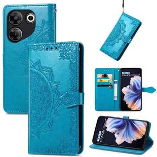 For Tecno Camon 20 Pro 5G Mandala Flower Embossed Leather Phone Case(Blue)