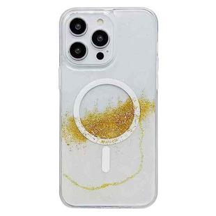 For iPhone 12 Pro Max MagSafe Gilding Hybrid Clear TPU Phone Case(White)