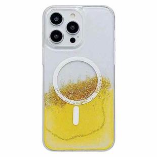 For iPhone 12 Pro Max MagSafe Gilding Hybrid Clear TPU Phone Case(Yellow)