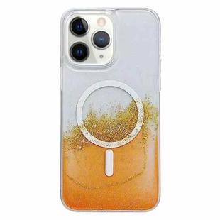 For iPhone 11 Pro Max Gilding MagSafe Hybrid Clear TPU Phone Case(Orange)