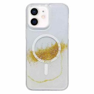 For iPhone 11 MagSafe Gilding Hybrid Clear TPU Phone Case(White)