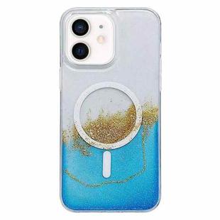 For iPhone 11 MagSafe Gilding Hybrid Clear TPU Phone Case(Blue)
