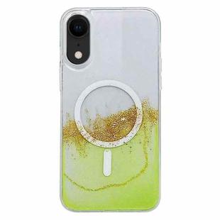 For iPhone XR MagSafe Gilding Hybrid Clear TPU Phone Case(Green)