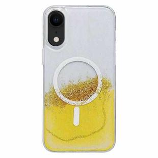 For iPhone XR MagSafe Gilding Hybrid Clear TPU Phone Case(Yellow)