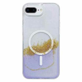 For iPhone 7 Plus / 8 Plus MagSafe Gilding Hybrid Clear TPU Phone Case(Purple)