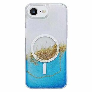 For iPhone 7 / 8 / SE 2022 / 2020  MagSafe Gilding Hybrid Clear TPU Phone Case(Blue)