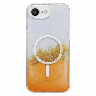 For iPhone 7 / 8 / SE 2022 / 2020  MagSafe Gilding Hybrid Clear TPU Phone Case(Orange)