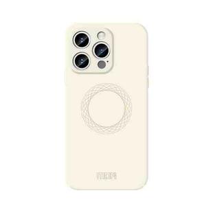 For iPhone 15 Pro Max MOFI Qin Series Magsafe Skin Feel All-inclusive Silicone Phone Case(Beige)