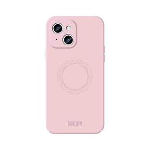 For iPhone 15 Plus MOFI Qin Series Magsafe Skin Feel All-inclusive Silicone Phone Case(Pink)