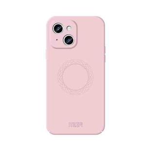 For iPhone 15 MOFI Qin Series Magsafe Skin Feel All-inclusive Silicone Phone Case(Pink)