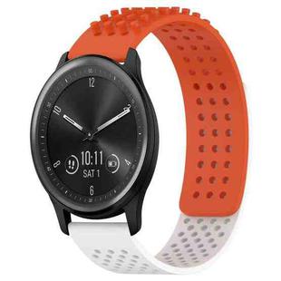 For GarminMove Trend 20mm Holes Breathable 3D Dots Silicone Watch Band(Orange+White)