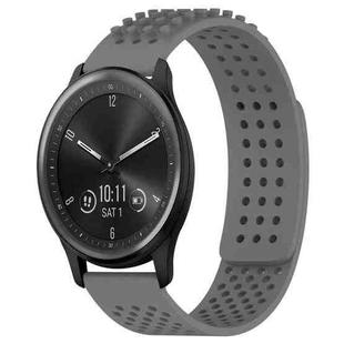 For GarminMove Trend 20mm Holes Breathable 3D Dots Silicone Watch Band(Grey)