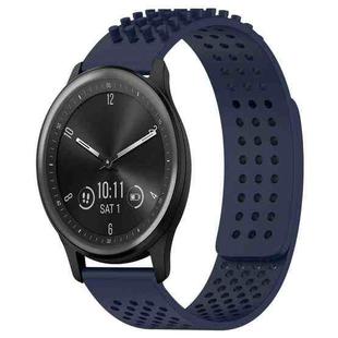 For GarminMove Trend 20mm Holes Breathable 3D Dots Silicone Watch Band(Midnight Blue)