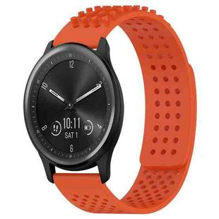 For Garmin Vivomove Sport 20mm Holes Breathable 3D Dots Silicone Watch Band(Orange)