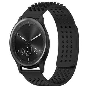 For Garmin Vivomove Sport 20mm Holes Breathable 3D Dots Silicone Watch Band(Black)