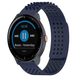 For Garmin Vivoactive3 Music 20mm Holes Breathable 3D Dots Silicone Watch Band(Midnight Blue)