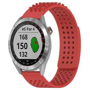 For Garmin Approach S40 20mm Holes Breathable 3D Dots Silicone Watch Band(Red)