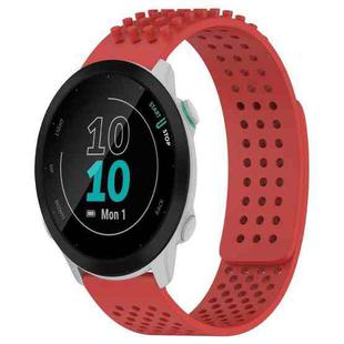 For Garmin Forerunner 55 20mm Holes Breathable 3D Dots Silicone Watch Band(Red)