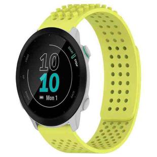 For Garmin Forerunner 55 20mm Holes Breathable 3D Dots Silicone Watch Band(Lime Green)