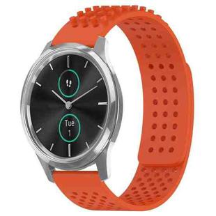 For Garmin VivoMove Luxe 20mm Holes Breathable 3D Dots Silicone Watch Band(Orange)