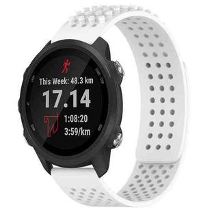 For Garmin Forerunner 245 20mm Holes Breathable 3D Dots Silicone Watch Band(White)