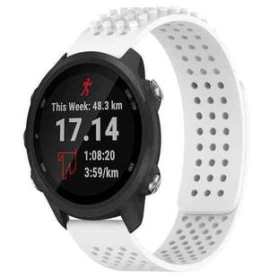 For Garmin Forerunner 245 Music 20mm Holes Breathable 3D Dots Silicone Watch Band(White)