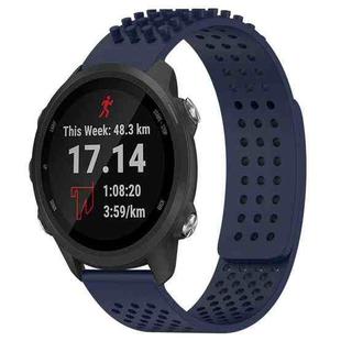 For Garmin Forerunner 245 Music 20mm Holes Breathable 3D Dots Silicone Watch Band(Midnight Blue)