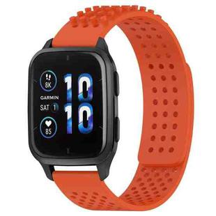 For Garmin Forerunner Sq2 Music 20mm Holes Breathable 3D Dots Silicone Watch Band(Orange)