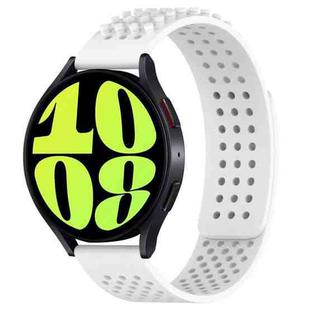 For Samsung Galaxy Watch 6 44mm 20mm Holes Breathable 3D Dots Silicone Watch Band(White)